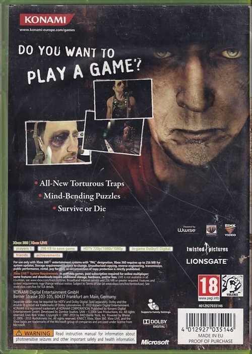 Saw II Flesh and Blood - XBOX 360 (B Grade) (Used) (Eng)